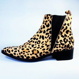 Steve Madden Jerry Leopard Print Calf Hair Women's Ankle Boots Size 6 M